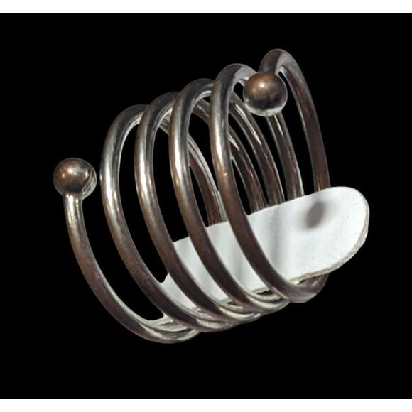 Copper And Silver Tone Metal Coil Ring Size 7 - Picture 13 of 16